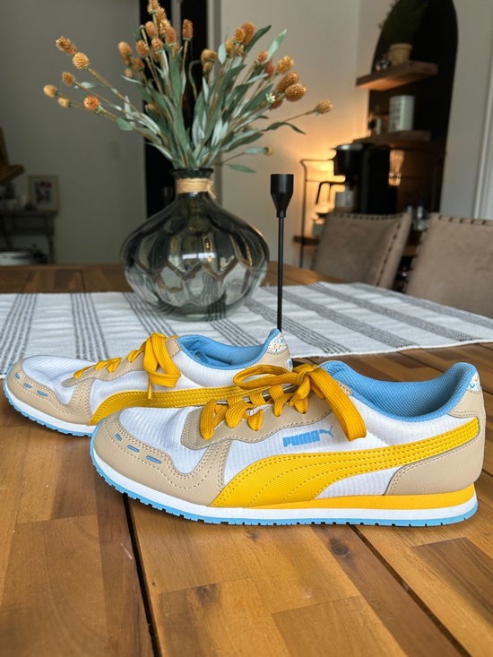 Puma Shoes - Puma women's Yellow & Blue Cabana Run Athletic Sneakers